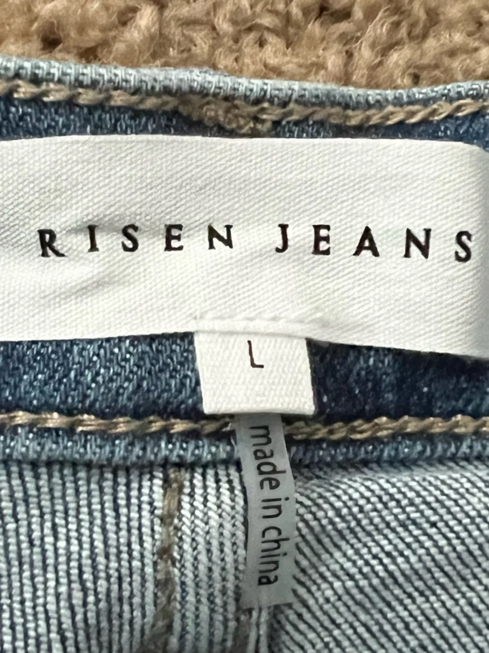 Risen Light Blue Distressed Bermuda Jeans Shorts for Women - Picture 2 of 11